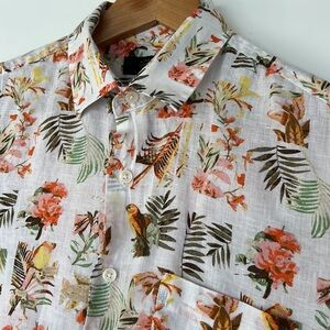 Club Room Luxury 100% Linen Short Sleeve Mens Shirt